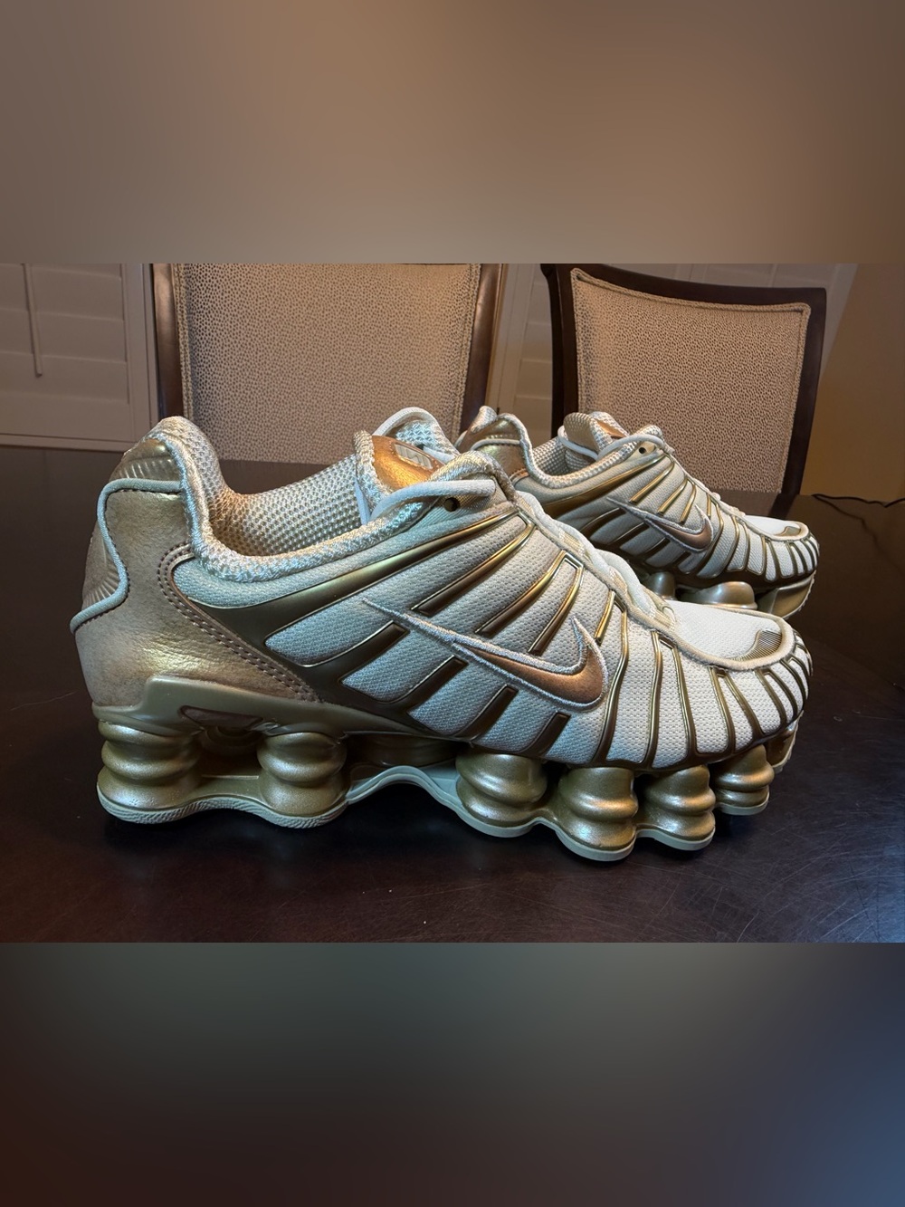New Nike Shox TL Gold Sneakers Shoes Size US 7 - Picture 2 of 13
